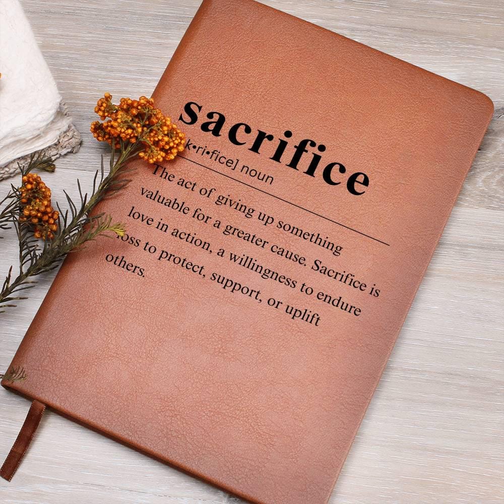 Sacrifice Definition Vegan Leather Journal – Motivational Gift – view 10