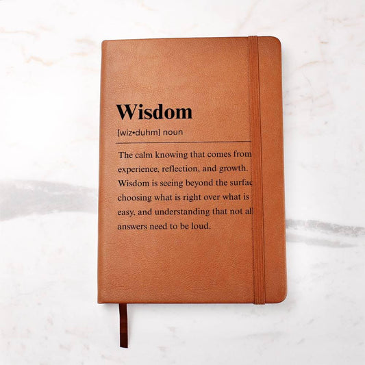 Wisdom Definition Leather Journal – Gratitude Journal – view 2