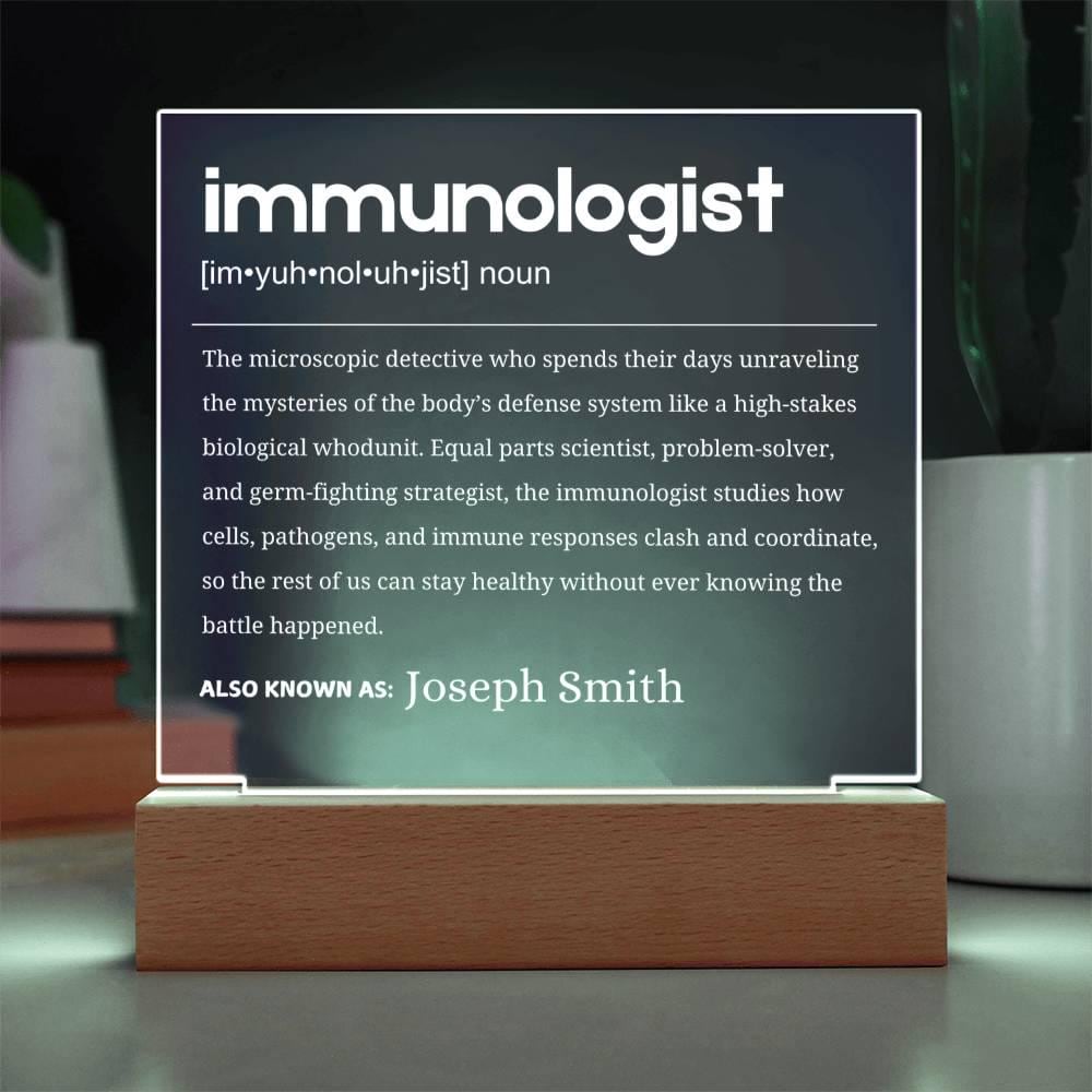 Immunologist Gift Personalized LED Acrylic Plaque – Immunology Gifts