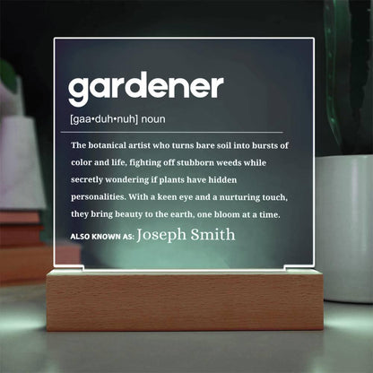Gardener Gift Personalized Acrylic Plaque – Gifts for Gardener