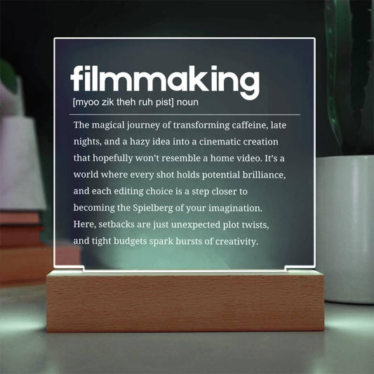 Filmmaking Definition Personalized LED Plaque – Gift for Filmmaker