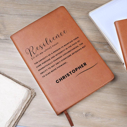 Resilience definition personalized vegan leather journal – view 8