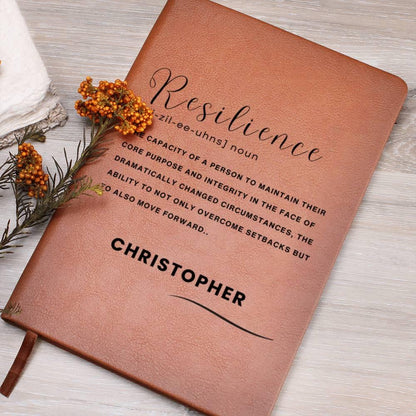Resilience definition personalized vegan leather journal – view 6