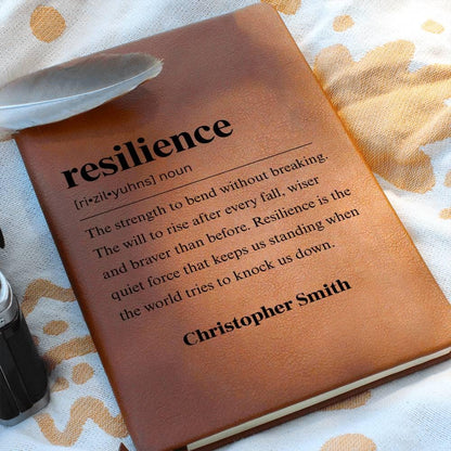 Resilience Definition Personalized Leather Journal – Entrepreneur Gift