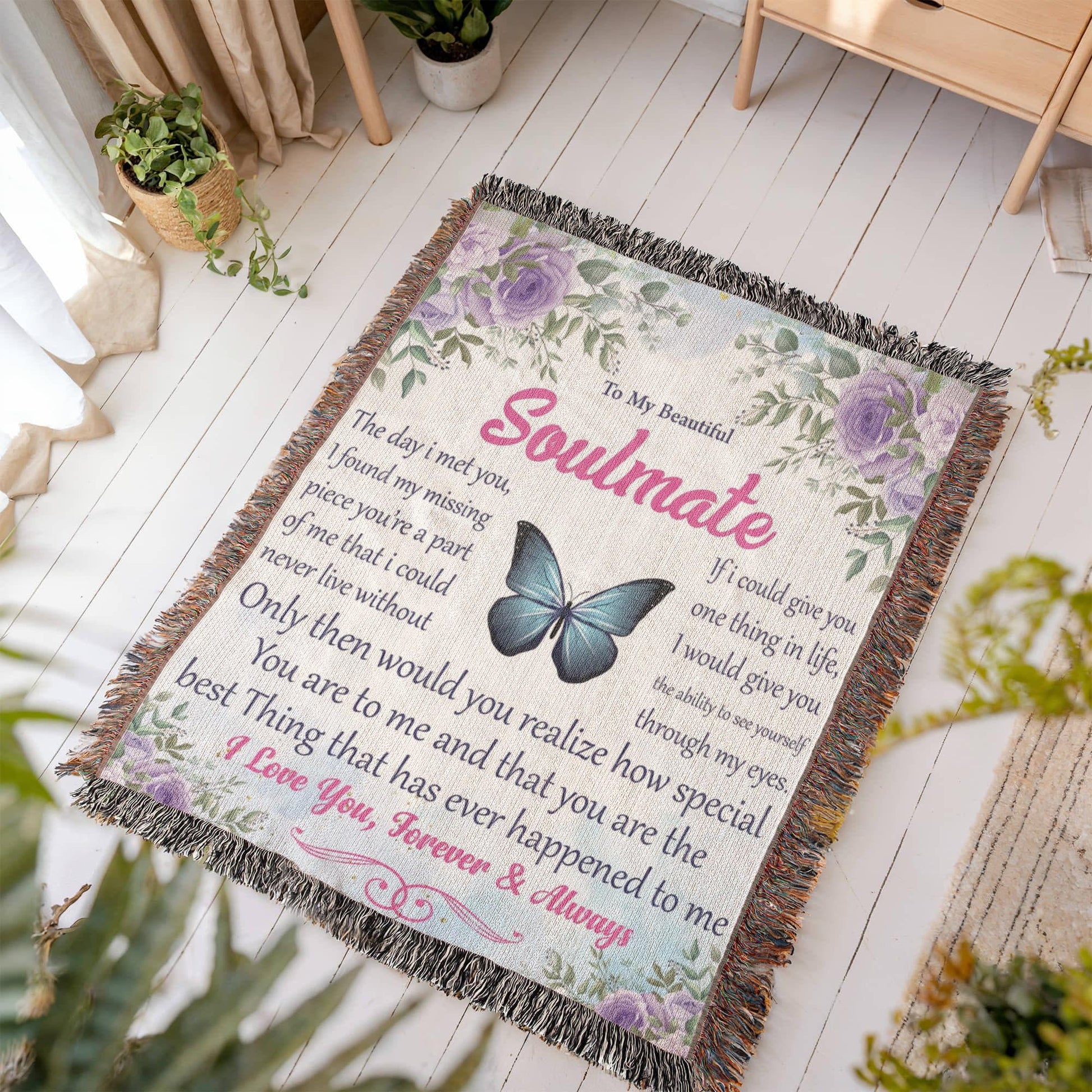 To My Soulmate Personalized Blanket – Gift for Wife – view 4