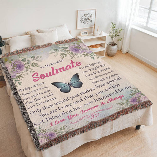 To My Soulmate Personalized Blanket – Gift for Wife – view 2