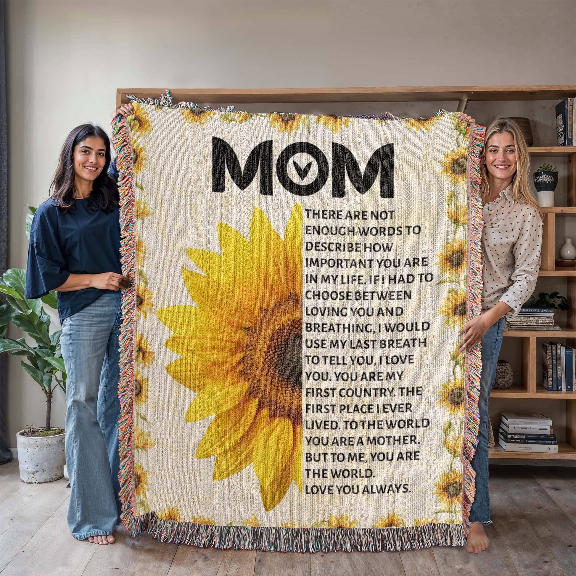 Mom Personalized Sunflower Blanket Gift – Mother Day Gifts – view 5