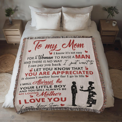 To My Mom Personalized Blanket Gift from Son – Mother Day Gifts – view 5