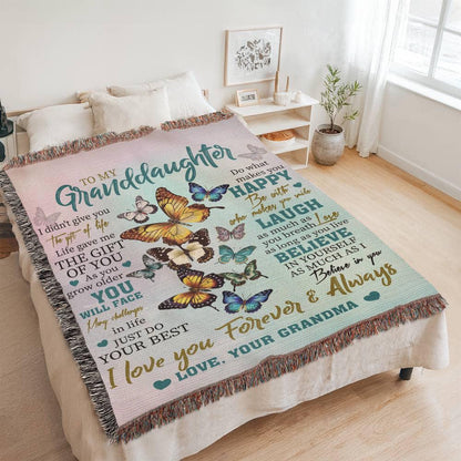 To My Granddaughter Personalized Blanket Gift from Grandma – view 3