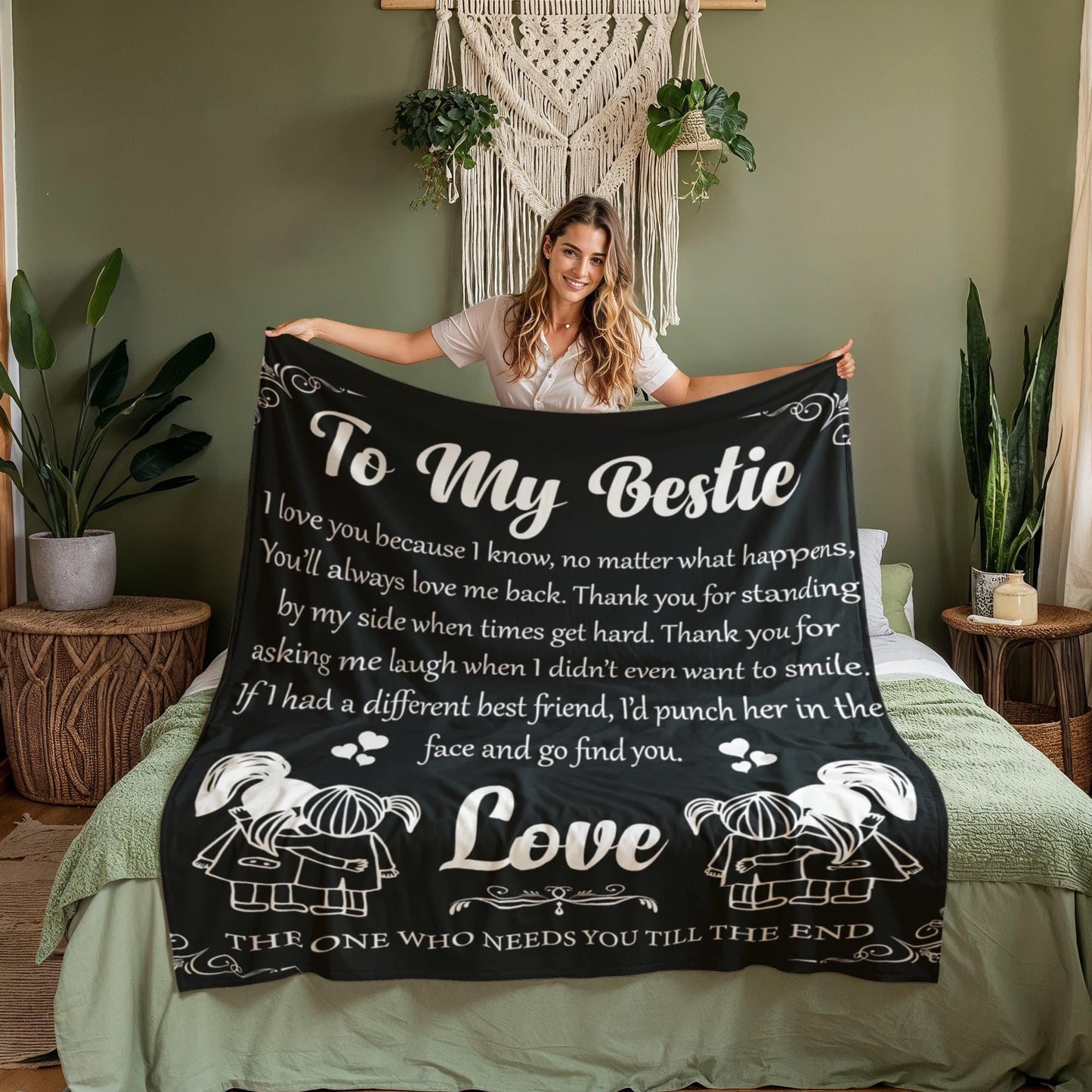 Personalized Best Friend Blanket – Gift for Bestie – view 3