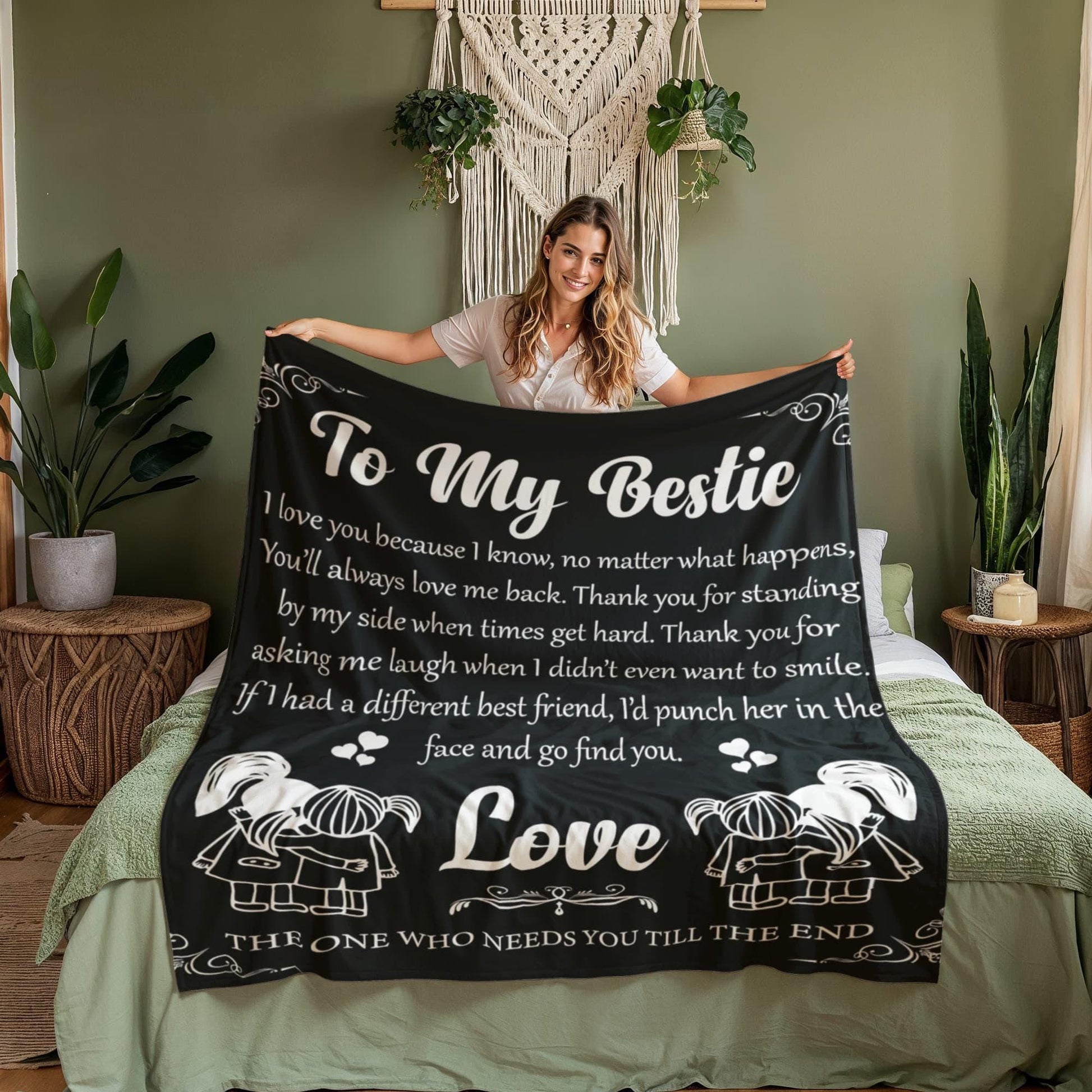 Personalized Best Friend Blanket – Gift for Bestie – view 3