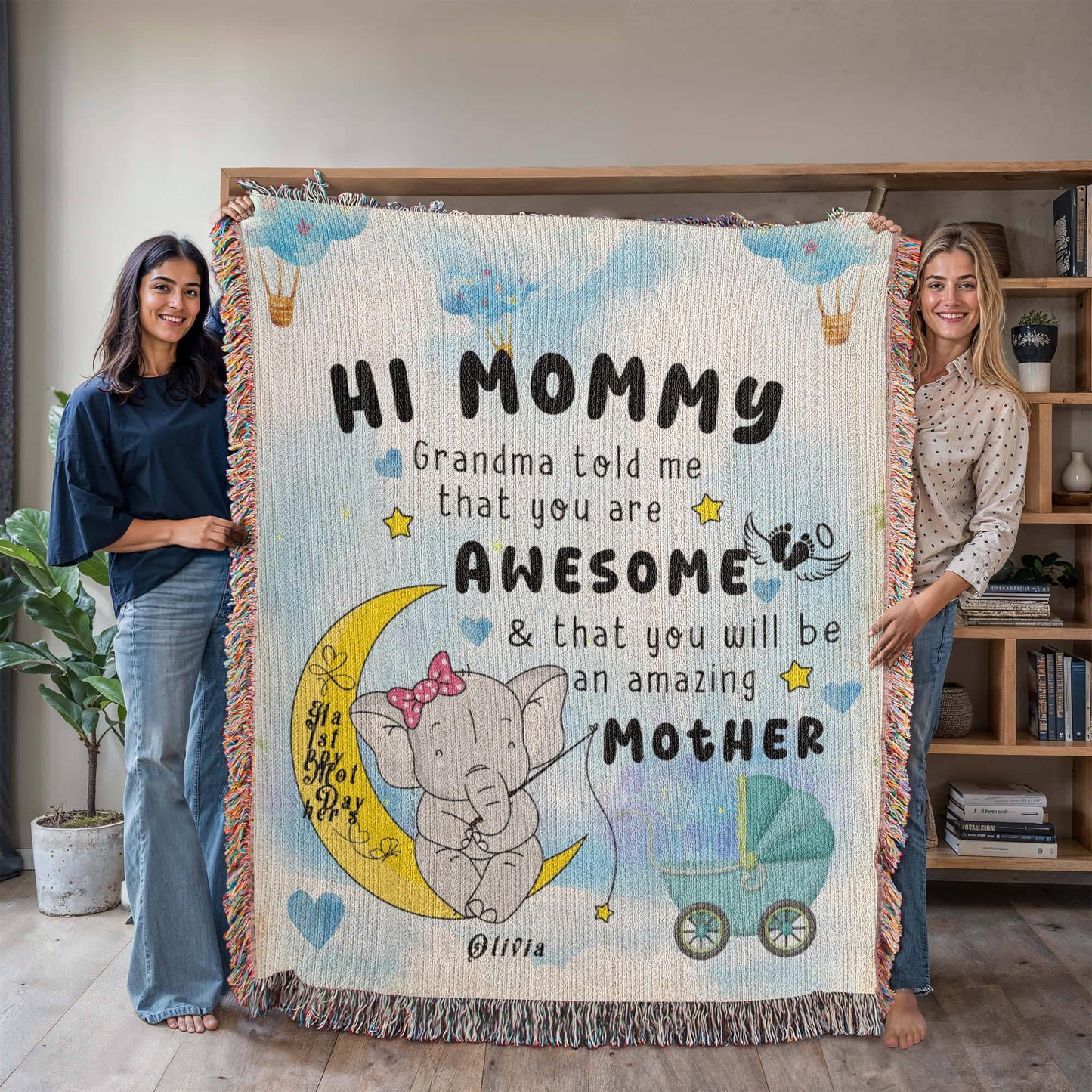 You will be an Amazing Mother Personalized Bump blanket – New Mom – view 4
