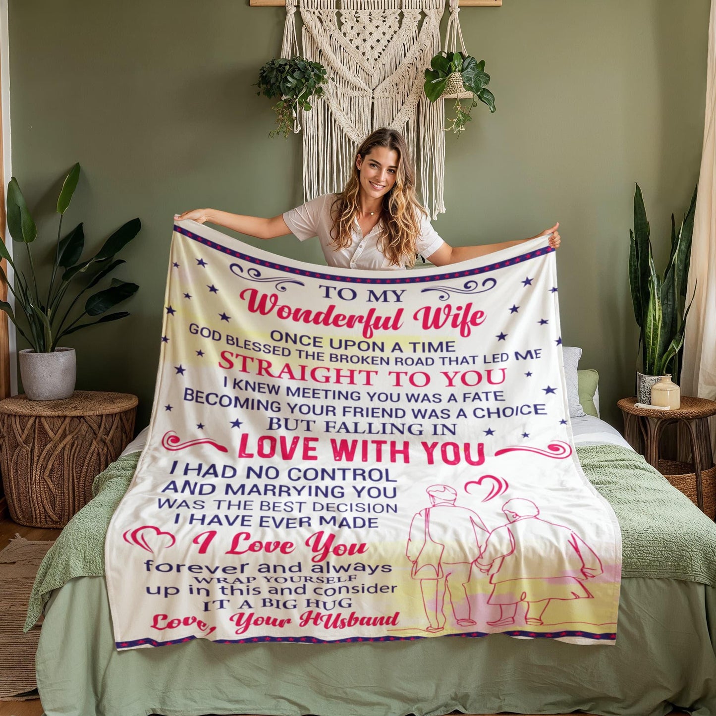 To My Wonderful Wife Personalized Blanket – Gift for Wife from Husband – view 8