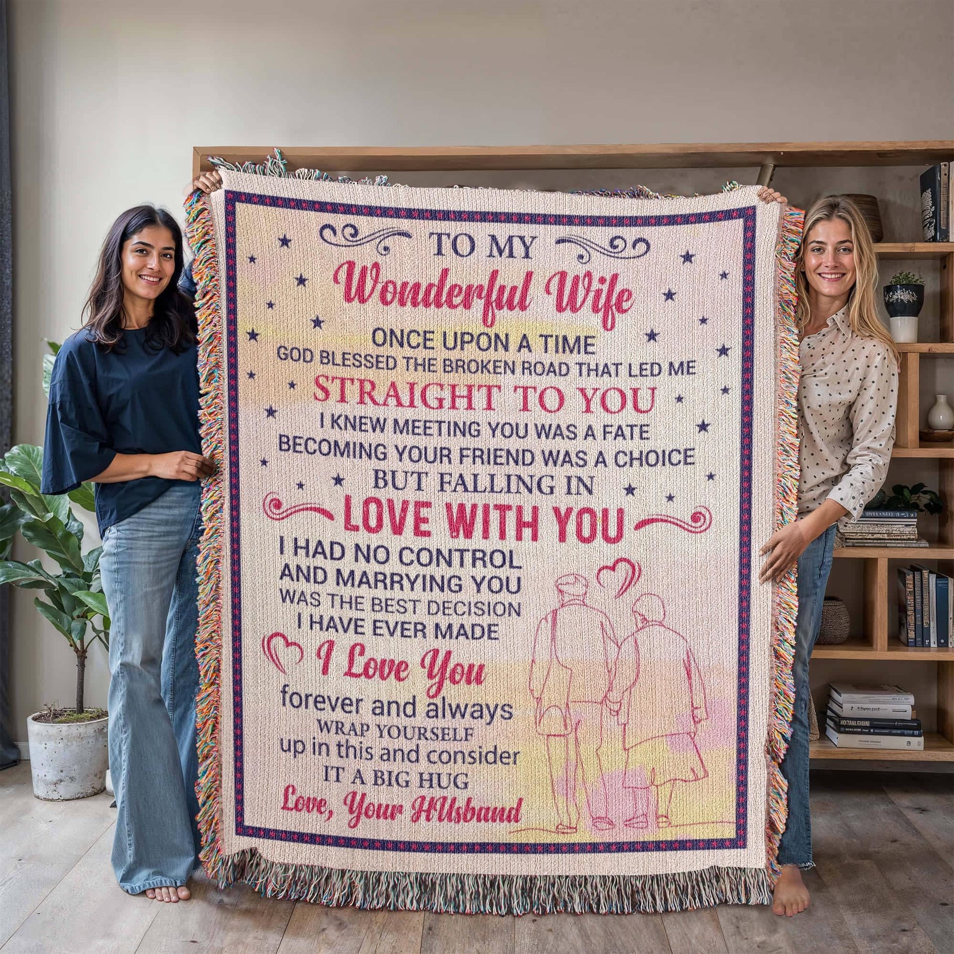 To My Wonderful Wife Personalized Blanket – Gift for Wife from Husband – view 5