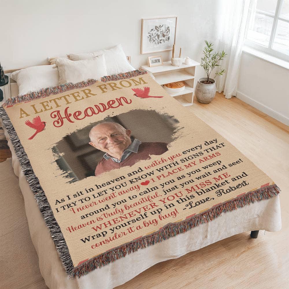 A letter from Heaven Personalized Memorial Blanket – Bereavement Gifts – view 6