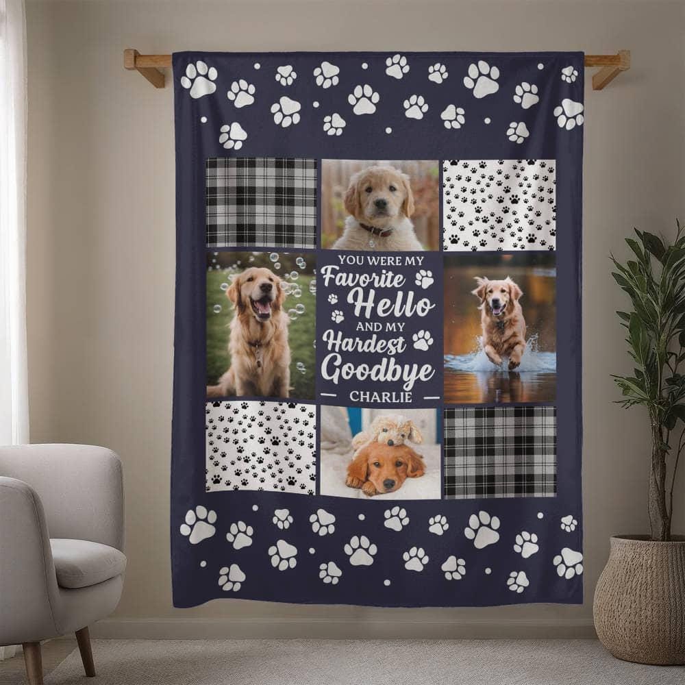 Dog Memorial Personalized Photo Blanket – Dog Remembrance Gift