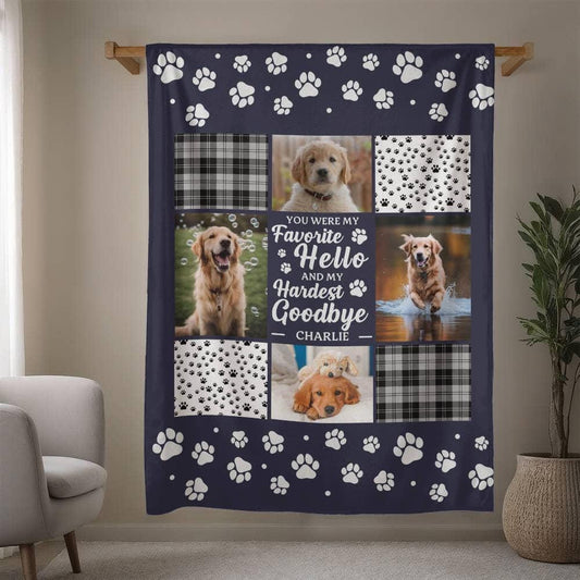 Dog Memorial Personalized Photo Blanket – Dog Remembrance Gift