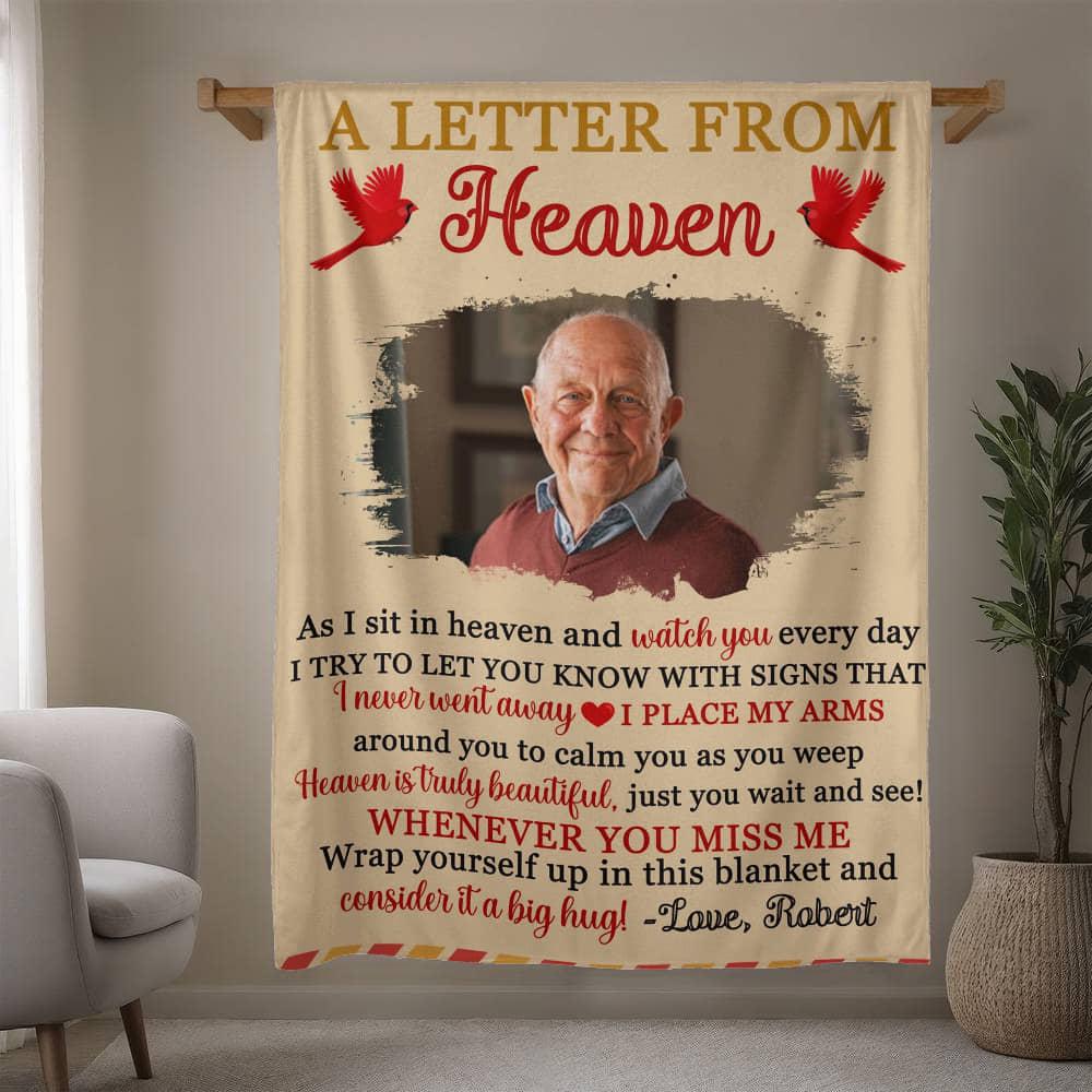 A letter from Heaven Personalized Memorial Blanket – Bereavement Gifts – view 2