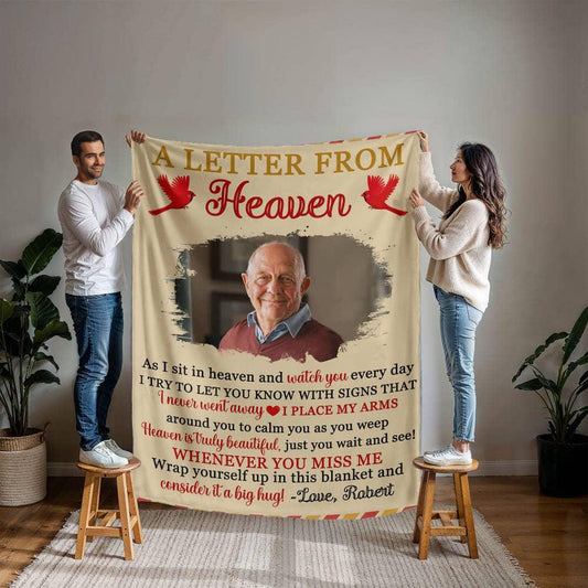A letter from Heaven Personalized Memorial Blanket – Bereavement Gifts