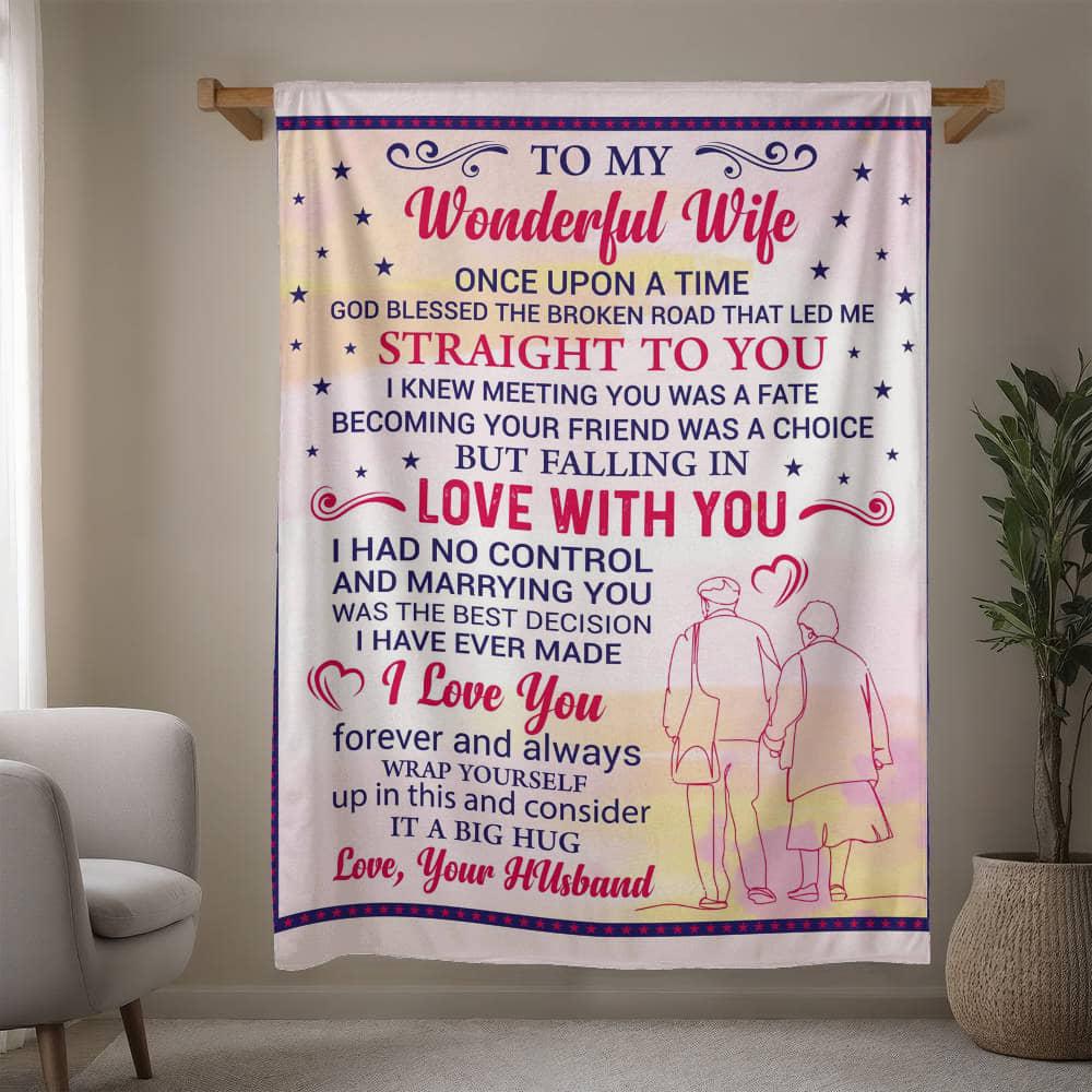 To My Wonderful Wife Personalized Blanket – Gift for Wife from Husband – view 2
