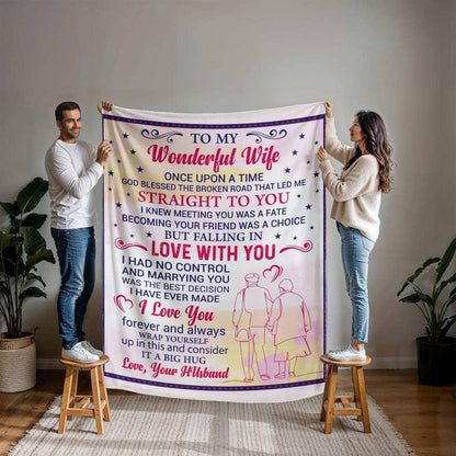 To My Wonderful Wife Personalized Blanket – Gift for Wife from Husband