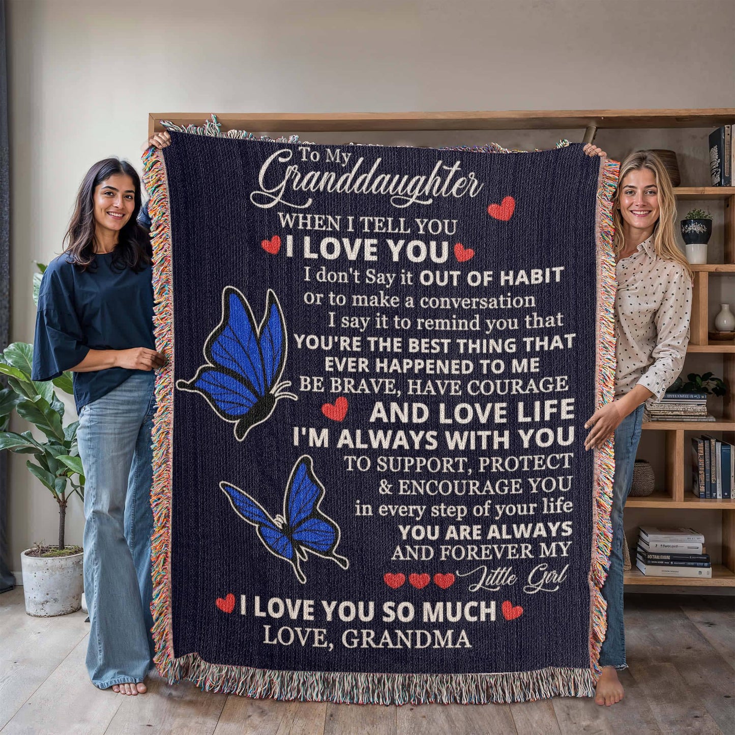 Granddaughter Personalized Blanket Gift from Grandma