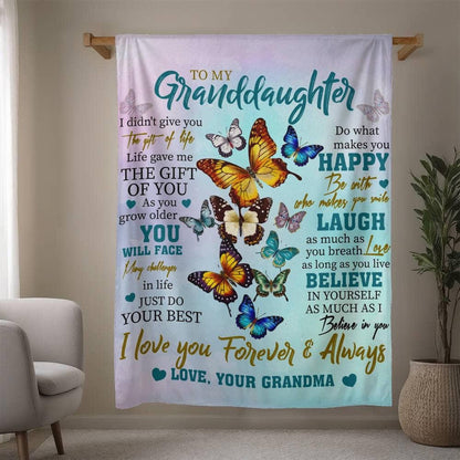 To My Granddaughter Personalized Blanket Gift from Grandma