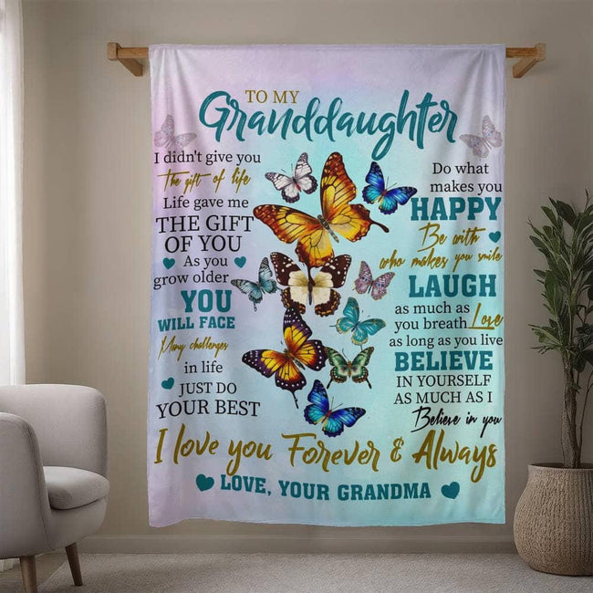 To My Granddaughter Personalized Blanket Gift from Grandma