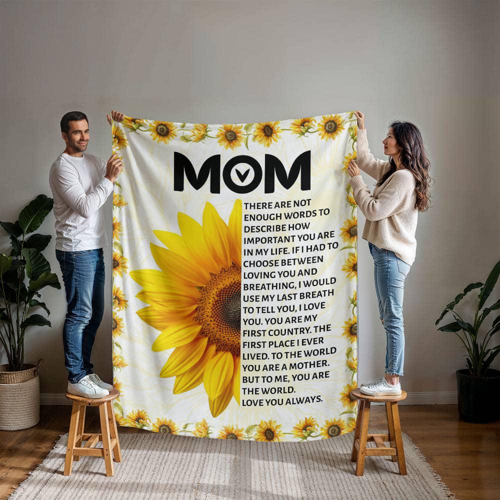 Mom Personalized Sunflower Blanket Gift – Mother Day Gifts – view 2