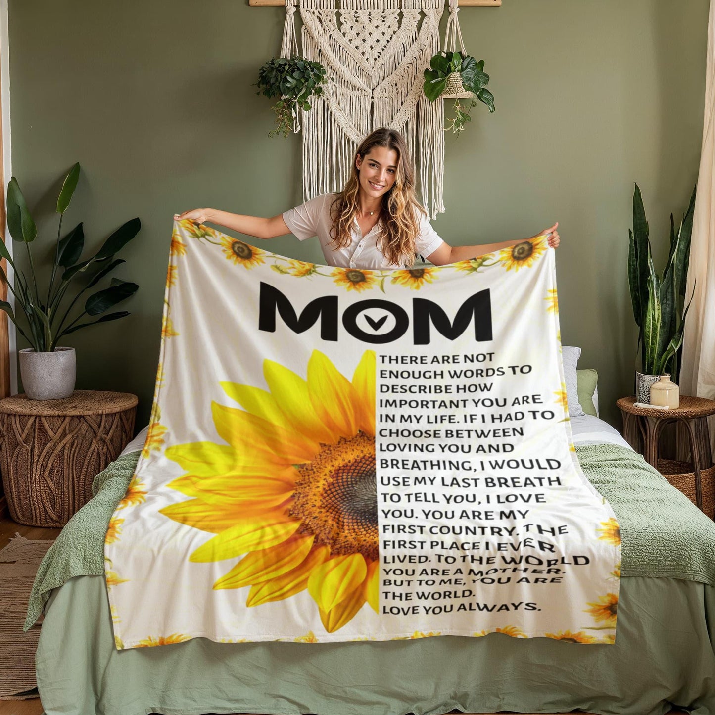 Mom Personalized Sunflower Blanket Gift – Mother Day Gifts