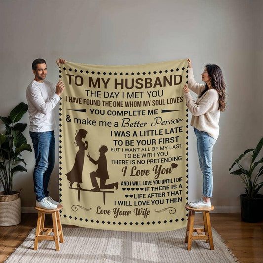 To My Husband Personalized Blanket Gift – Christmas Gift for Husband
