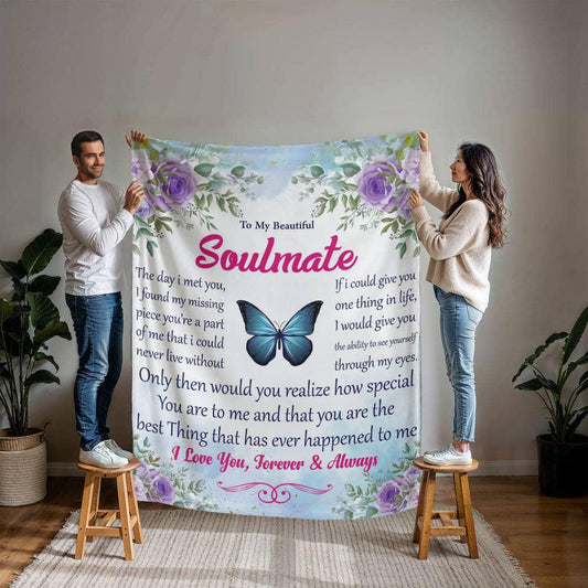 To My Soulmate Personalized Blanket – Gift for Wife