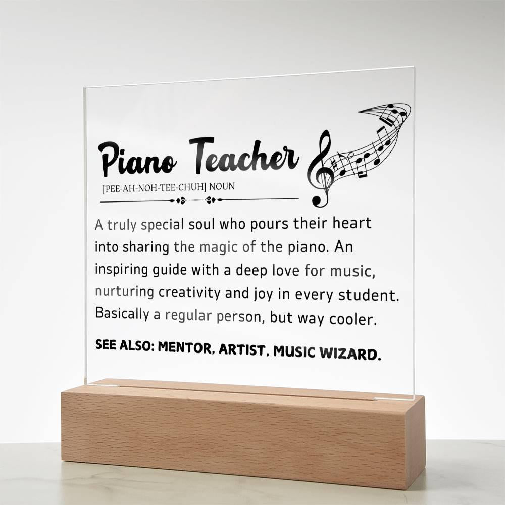 Piano Teacher Gift LED Acrylic Plaque – Gift for Piano Instructor – view 9