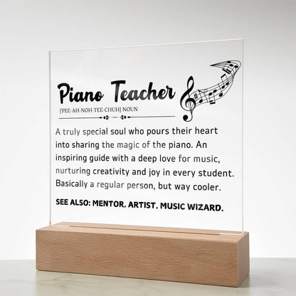 Piano Teacher Gift LED Acrylic Plaque – Gift for Piano Instructor – view 9