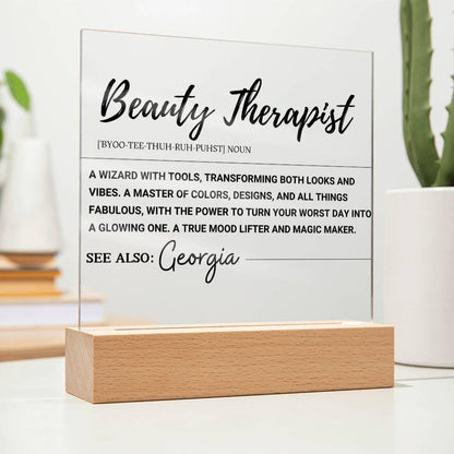 Beauty Therapist Personalized Acrylic Plaque – Gift for Makeup Artist – view 8