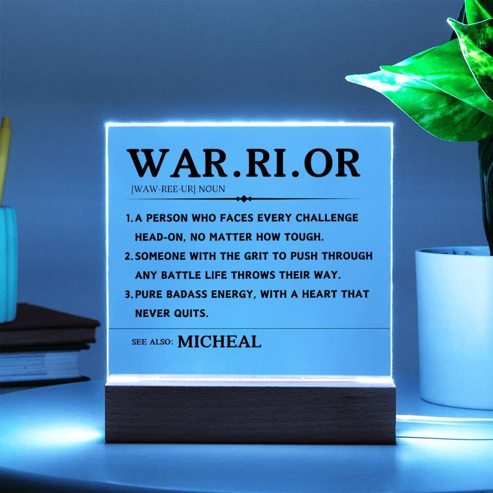 Warrior Gift Personalized Acrylic Plaque – Cancer Survivor Gift – view 3