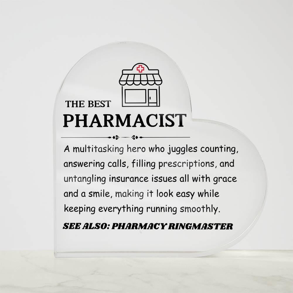 The Best Pharmacist Personalized HeartAcrylic Plaque – view 4