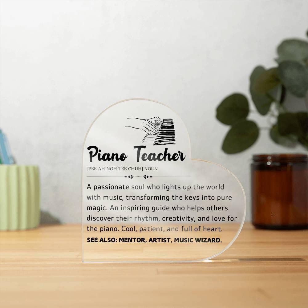 Piano Teacher Gift Heart Acrylic Plaque – Gift for Piano Instructor – view 10