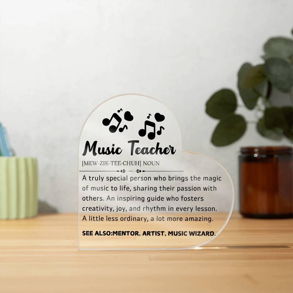 Music Teacher Heart Acrylic Plaque – Gift for Music Teacher – view 10