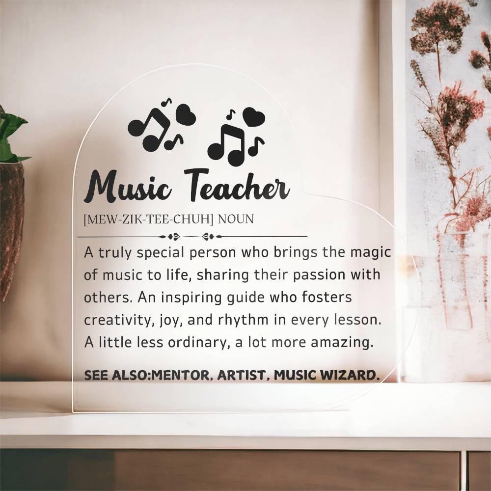 Music Teacher Heart Acrylic Plaque – Gift for Music Teacher – view 7