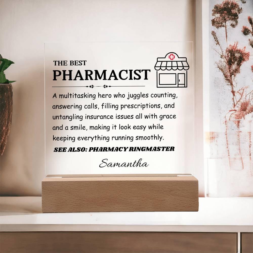 The Best Pharmacist Gift – Personalized Pharmacist LED Acrylic Plaque – view 9