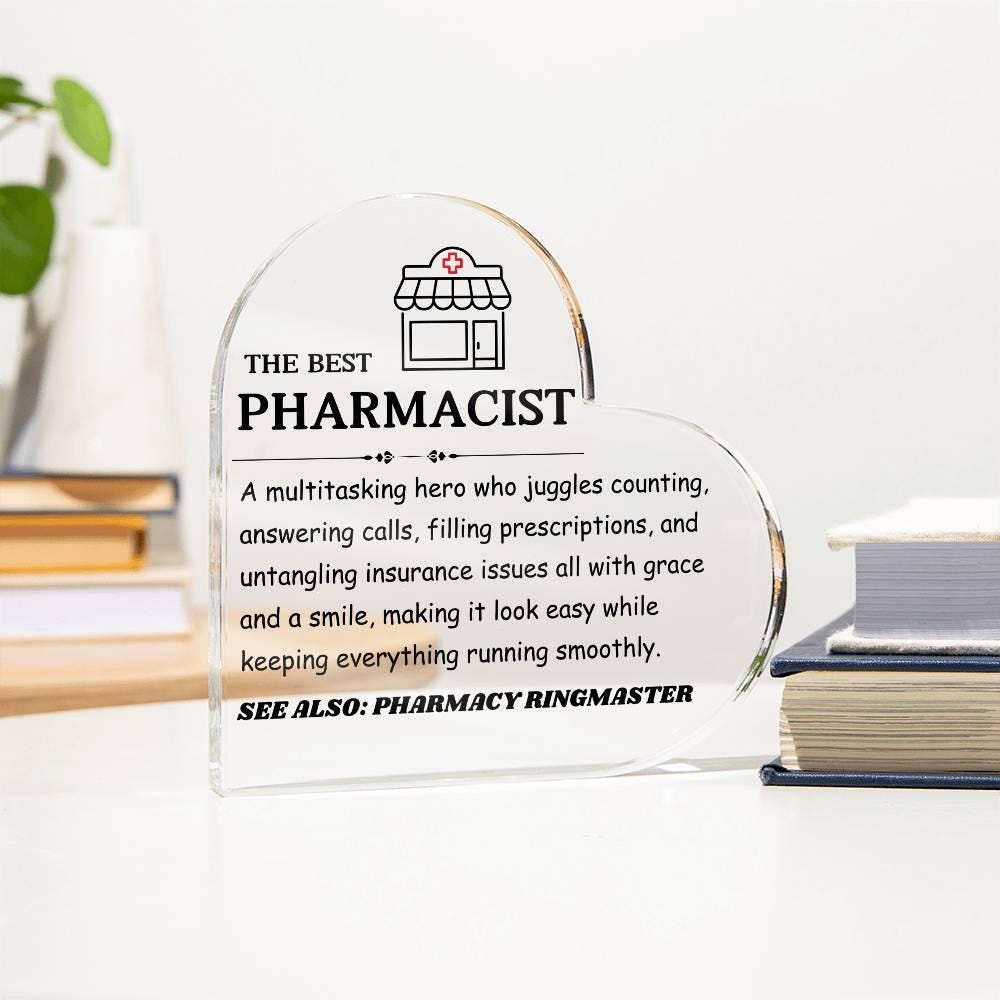 The Best Pharmacist Personalized HeartAcrylic Plaque
