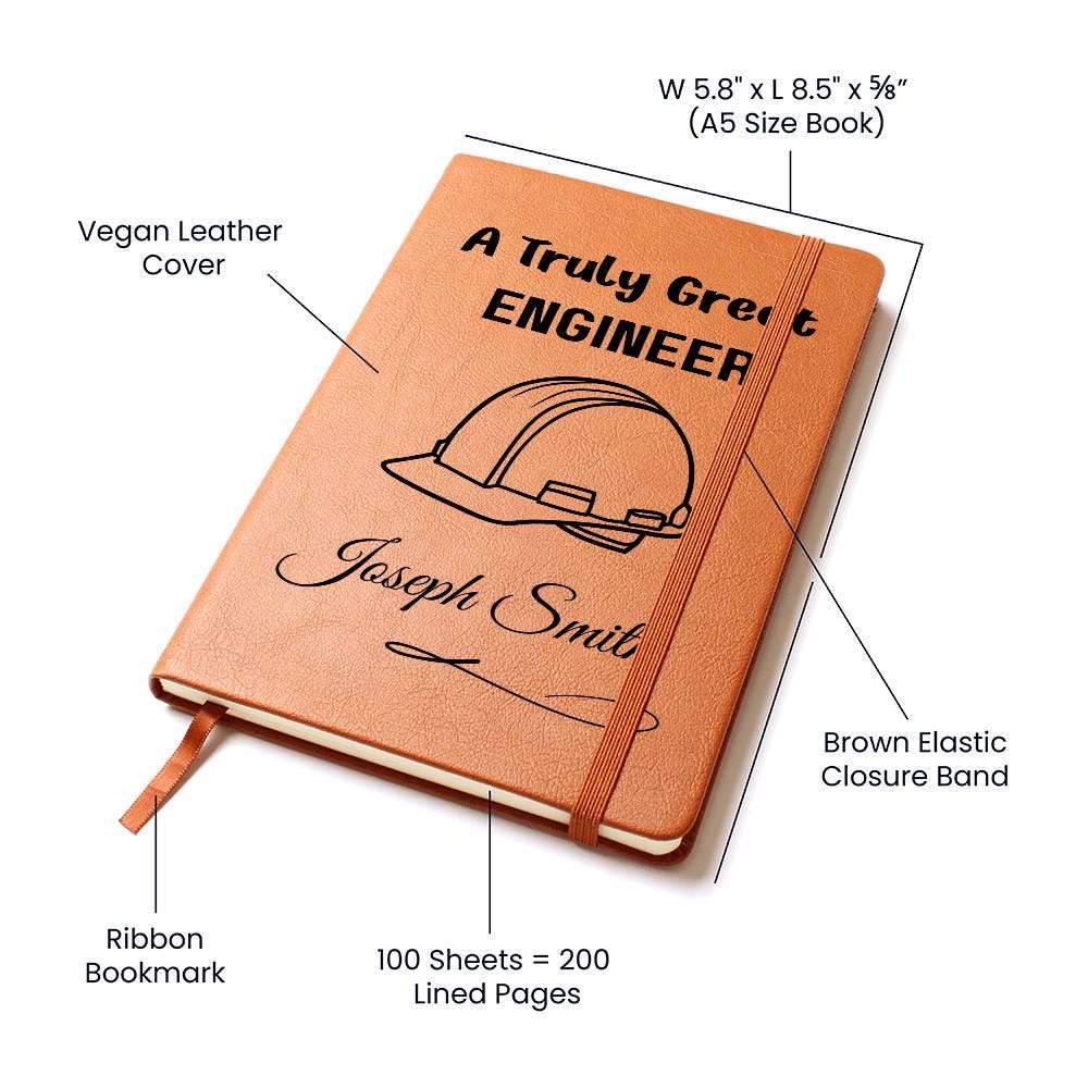 Engineer Gift Personalized Leather Journal – Gift for Civil Engineer – view 3
