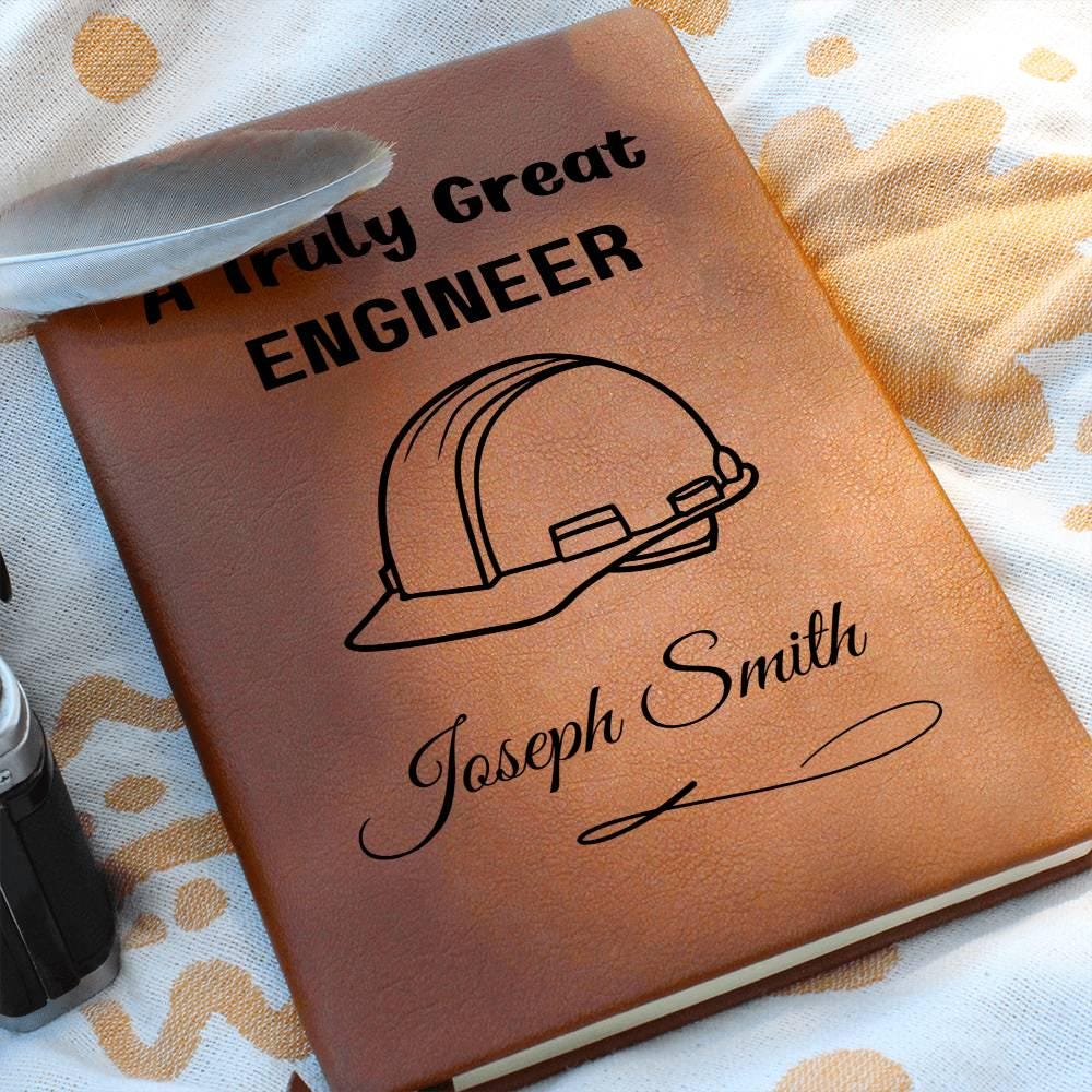 Engineer Gift Personalized Leather Journal – Gift for Civil Engineer