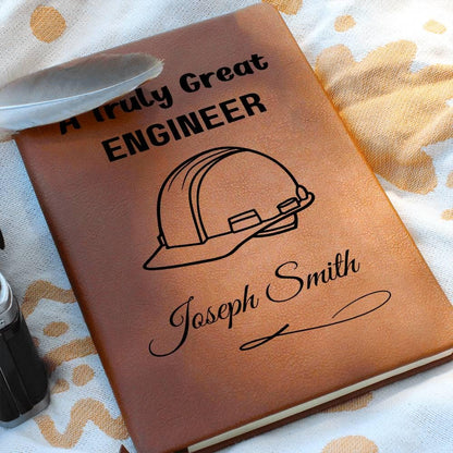 Engineer Gift Personalized Leather Journal – Gift for Civil Engineer