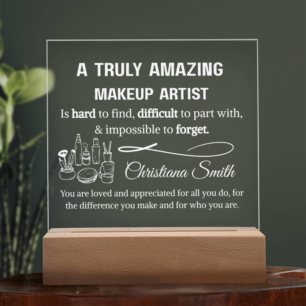 Makeup Artist Personalized LED Acrylic Plaque – Gift for Makeup Artist – view 9
