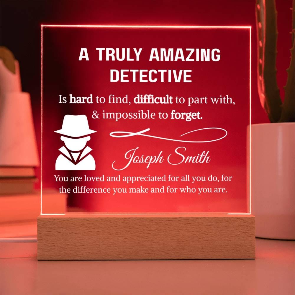 Detective Gift Personalized Plaque – Gift for Private Investigator – view 3