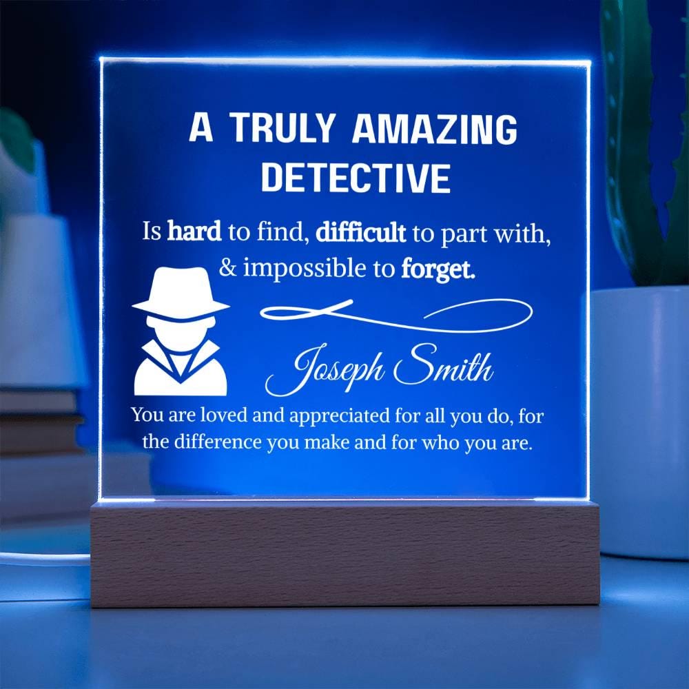 Detective Gift Personalized Plaque – Gift for Private Investigator – view 2