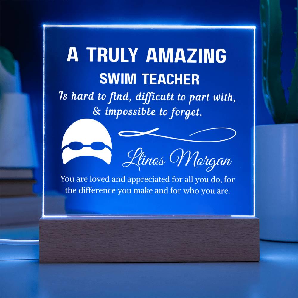 Swim Teacher Gift Personalized Plaque – Gift for Swim Instructor – view 2