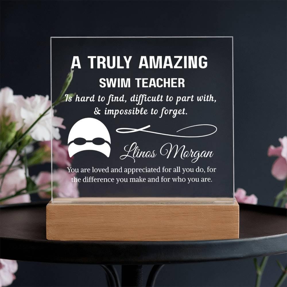 Swim Teacher Gift Personalized Plaque – Gift for Swim Instructor – view 3